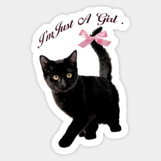 Cat with bow, coquette clothing, 90s Style T-Shirt, Pinterest Aesthetic Clothing, Cat lover Sticker
